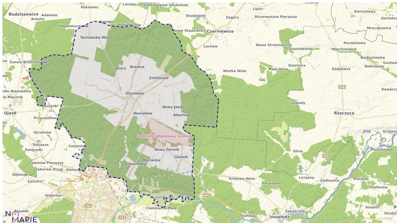 Mapa obszarów ochrony przyrody Lubochni