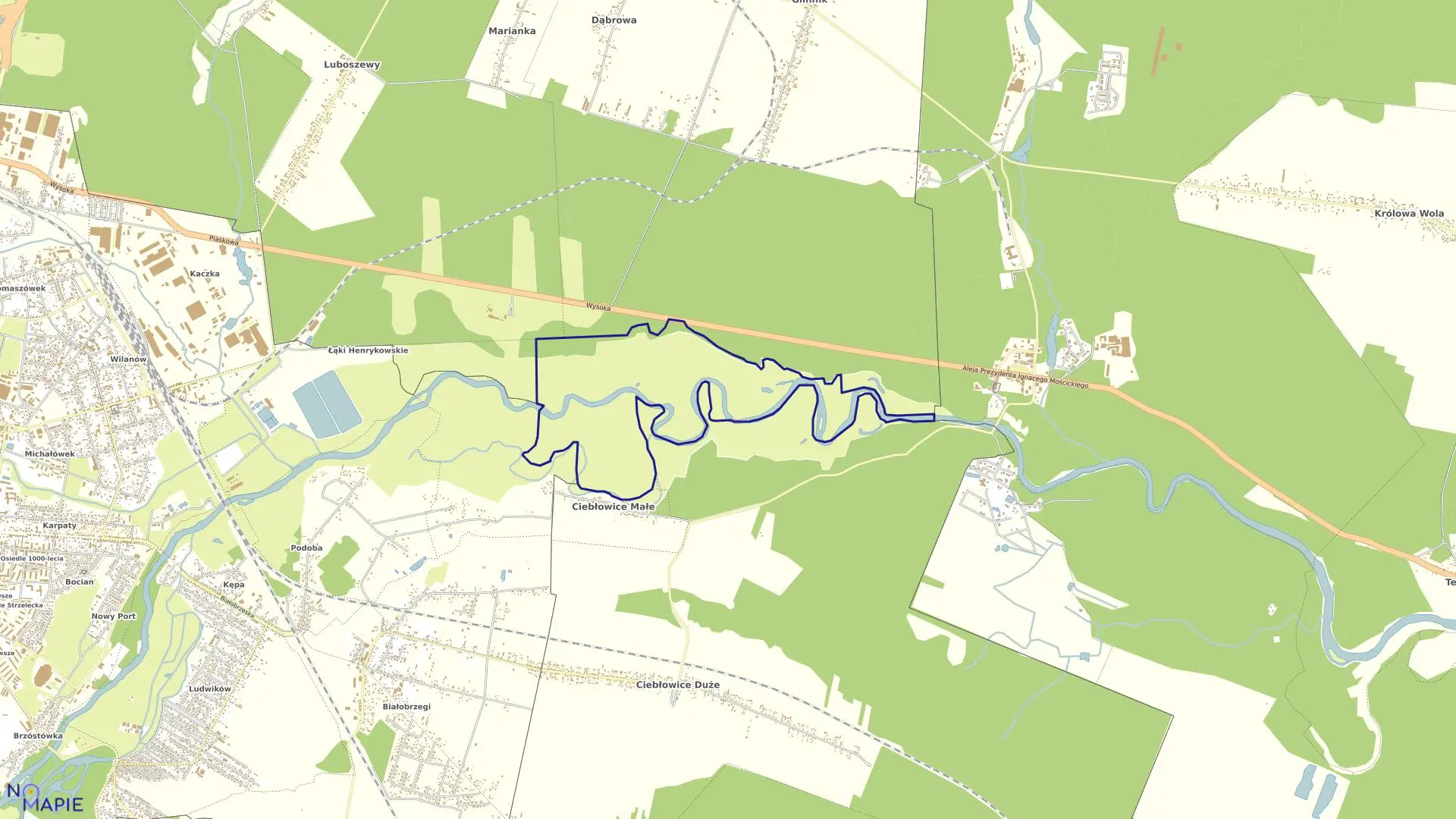 Mapa obrębu GLINNIK DĄBROWA w gminie Lubochnia