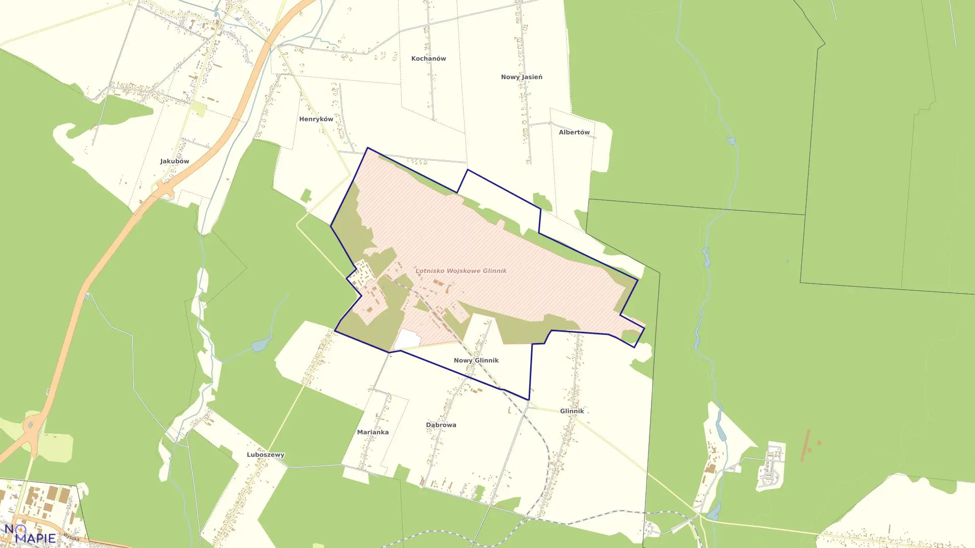 Mapa obrębu GLINNIK I w gminie Lubochnia